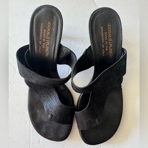 Donald J. Pliner Black Women's Sandal Kitten Heels size 8